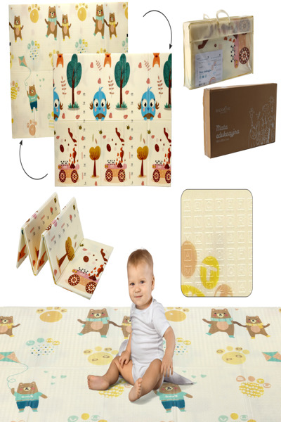 Extralink Tapis éducatif animaux-ours 150 x 200 x 1 cm