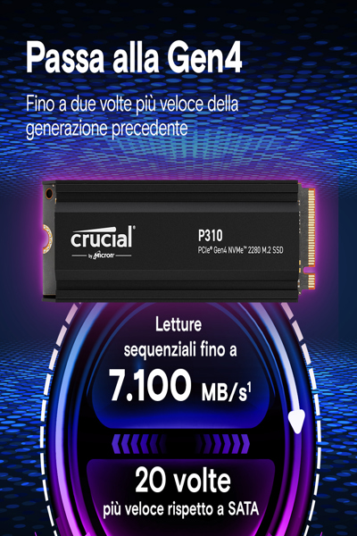 Crucial P310 - SSD - 1 To - interne - M.2 2280 - PCIe 4.0 x4 (NVMe)