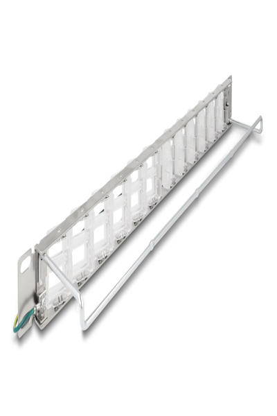 Delock Patchpanel (blank) - vinklingsbara portar, med dragavlastning - 67066