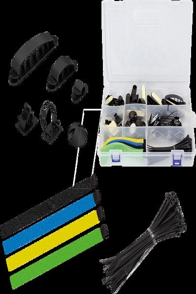 LogiLink KAB0084 - Kabel-Organisations-Set in einer Box 8-Artikel 128 Stk