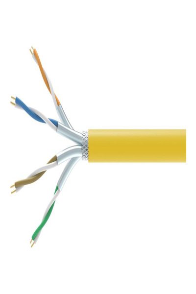 Equip Cat7A S/FTP Yellow Simplex Installation Cable LSZH
