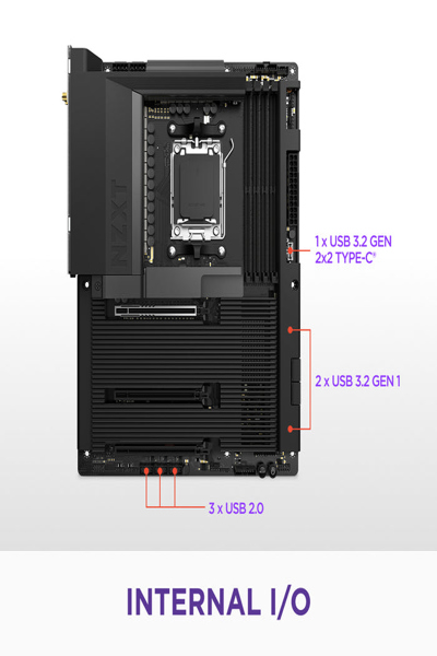 NZXT N7 B850 BLACK MOTHERBOARD AMD AM5 - N7-B85XT-B1