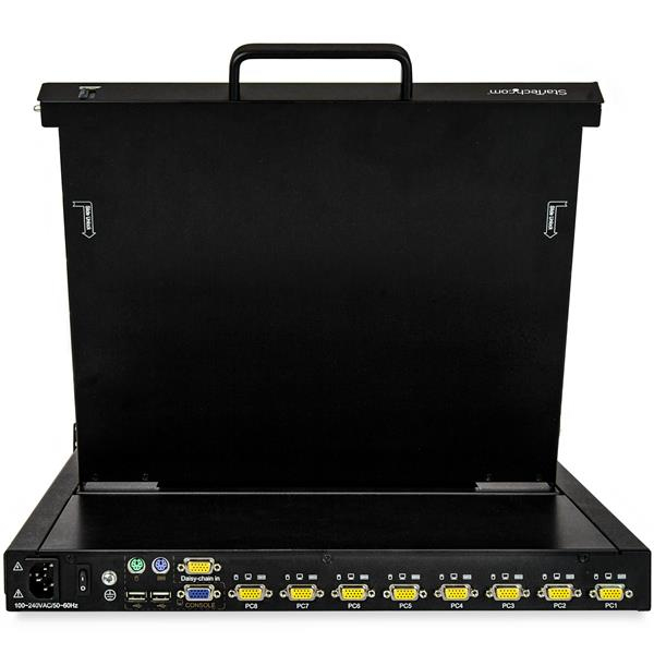 StarTech Rackmount KVM Console - 8 Ports with 43.20cm (17") LCD Monitor - KVM console with KVM switch - 8 Ports - PS/2, USB - 43.2 cm (17") - rack - installable - 1280 x 1024 - 250 cd/m? - 1000:1 - 5 ms - VGA - Black - 1U (RKCONS1708K) - RKCONS1708K