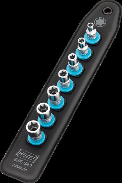 HAZET 850E-SR/7 Rail à douilles à six pans creux profil T, 8 pièces, 1/4"
