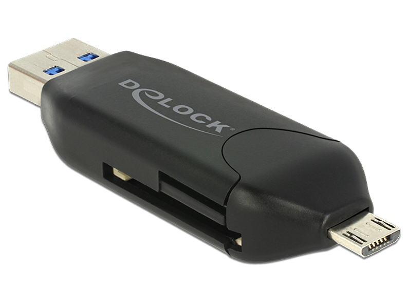 Delock Micro USB OTG Card Reader + USB 3.0 A male - 91734