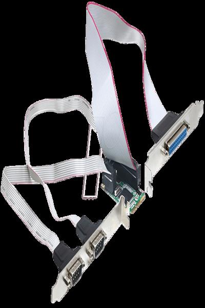 Delock MiniPCIe E/S PCIe pleine taille 2 x série RS-232 1 x parallèle