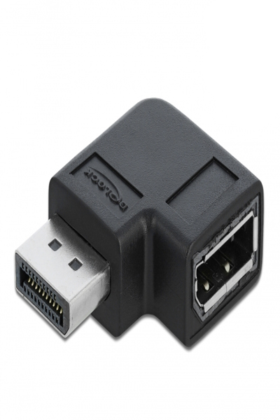 Delock DisplayPort-adapter - DisplayPort (H) vänstervinklad till DisplayPort (H) - 66296