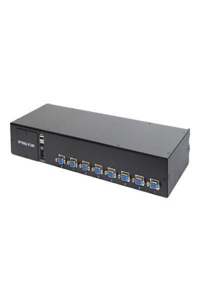 DIGITUS 17" LCD KVM Console, 8-Port VGA, US Keyboard - DS-72210-2US