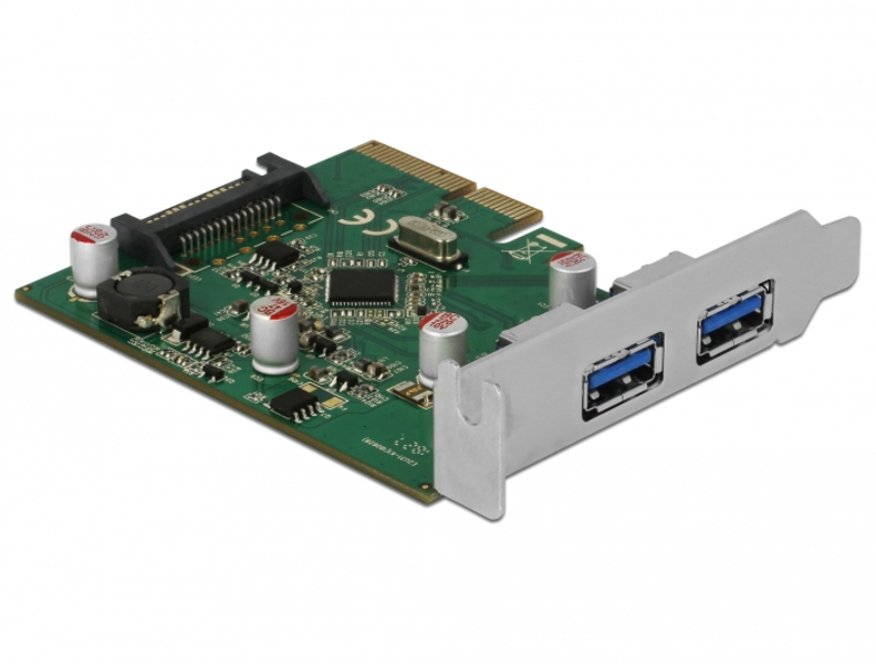 Delock 90298 - PCIe x4-kort > 2x extern USB 3.1 Gen 2 Type-A-uttag - 90298