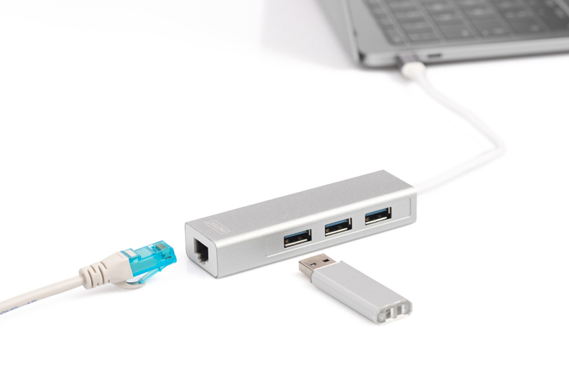 DIGITUS USB-C Hub Ethernet-adapter - DA-70255