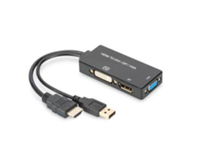 DIGITUS HDMI to DP DVI VGA Adapter Cable 0.2m - AK-330403-002-S