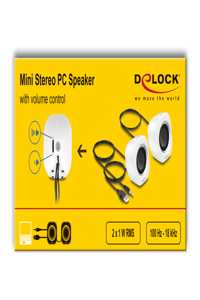 Delock Speakers - for PC - 2 Watt (Total) - 27008