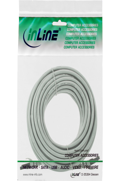 InLine Patch Cable U/UTP Cat.5e grey 10m