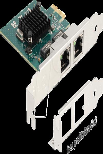 Delock PCI Express x1-kort till 2 x RJ45 Gigabit LAN BCM, PCIe, RJ-45, Hona, PCIe 2.0, Grå, PC - 88206