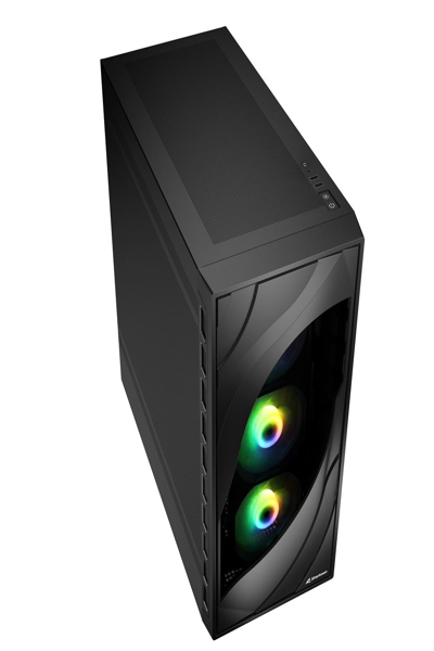 Sharkoon REBEL C80M RGB, Midi-Tower, PC, Svart, ATX, micro ATX, Mini-ITX, Metall, Gaming - 4044951041145