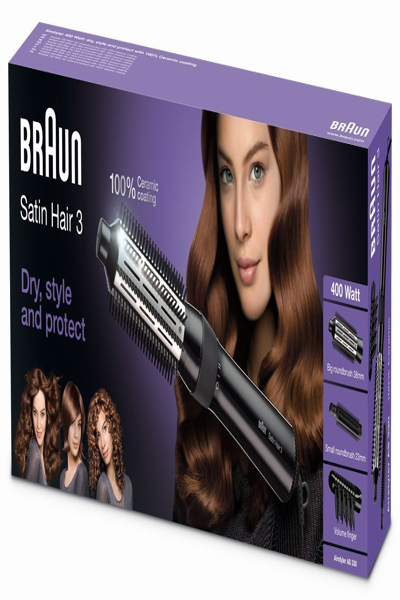 Braun AS330 - Hot air brush - Warm - Scrollbar - All hair - Long - Medium - Dry/wet hair - BRAS330E