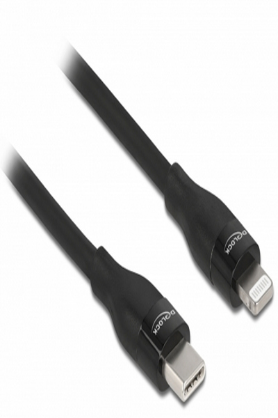 Delock USB-C to Lightning Data and Charging Cable MFi Certified Black 0.5m - 86636