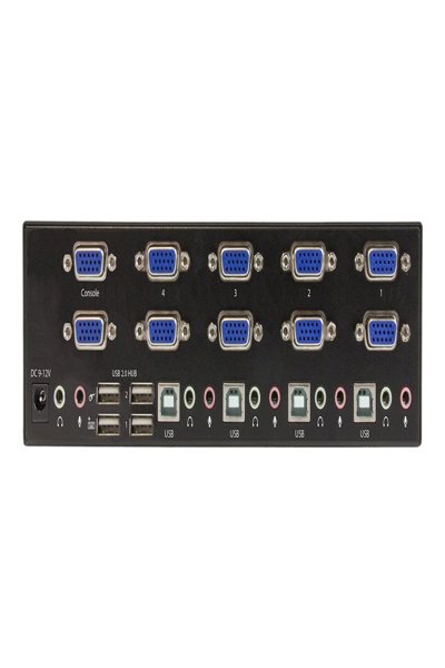 StarTech.com 4-port KVM Switch with Dual VGA - USB 2.0 - 1920 x 1200 pixels - Black - SV431DVGAU2A