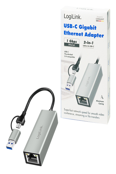 LogiLink UA0238B - Netzwerkkarte USB-A C 1x RJ45 - Interface Card - 1,000 Mbps - UA0238B