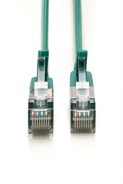 DIGITUS CAT 6A F-FTP Slim patch cable, 0.3m, green