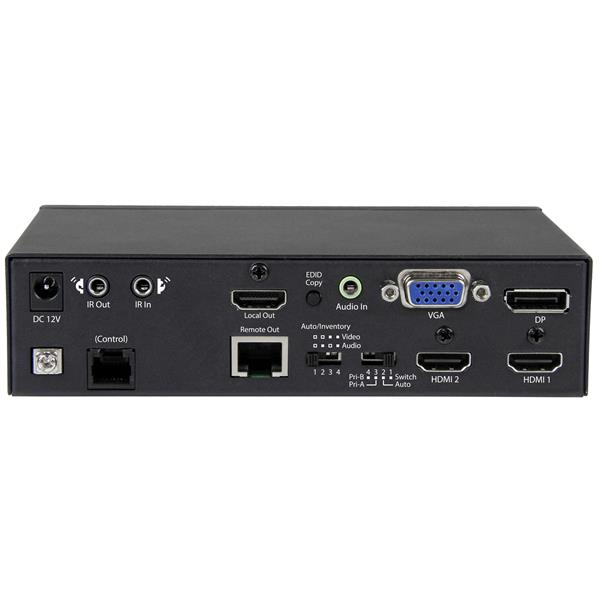 StarTech Multi-Input HDBaseT Extender with built-in switch - DisplayPort, VGA and HDMI over CAT5 or CAT6 - up to 4K - up to 70m - extension for video/audio - HDMI - up to 70 m - STDHVHDBT
