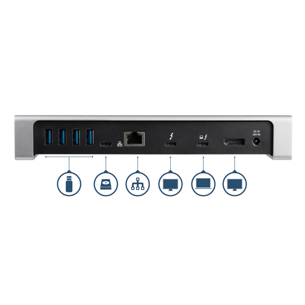 StarTech Thunderbolt 3 Docking Station with SD Card Reader - Dual 4K - 85W USB Power Delivery - Laptop Docking Station - USB C Dock - Docking Station - Thunderbolt 3 - DP - GigE - 180 Watt - TB3DOCK2DPPU