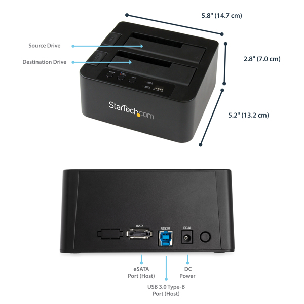 StarTech USB3.0/eSATA 2.5/3.5in HDD Duplicator SDOCK2U33RE - SDOCK2U33RE