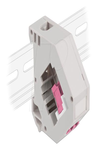 Delock DIN Rail Adapter with Keystone LC Duplex Female to LC Duplex Female Violet - Grey/White - Plastic - 87195