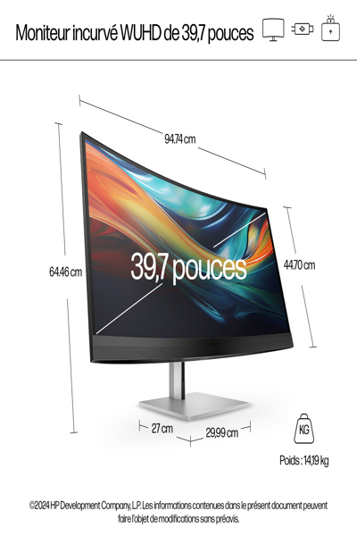 HP Series 7 Pro 5K2K Conferencing Monitor: 40-inch (100.8 cm) Flat Screen - 8Y2R2A5#ABB