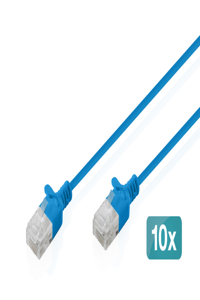 DIGITUS Patch Cable Cat 6 U-UTP Slim Blue 10 Pieces - Cable - Network