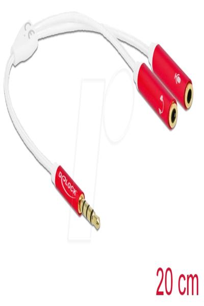 Delock Headphones adapter - 4-pole mini jack male to 4-pole mini jack female - 66519