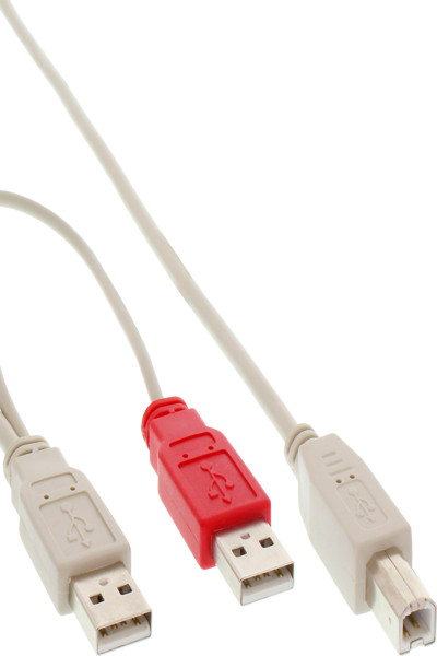 Câble USB 2.0 en Y InLine 2x Type A mâle/femelle