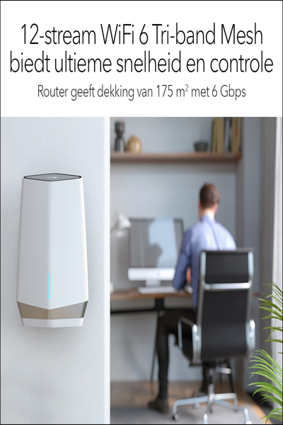 Netgear Orbi Pro WiFi 6 AX6000 Tri-band Wi-Fi system - SXR80-100EUS