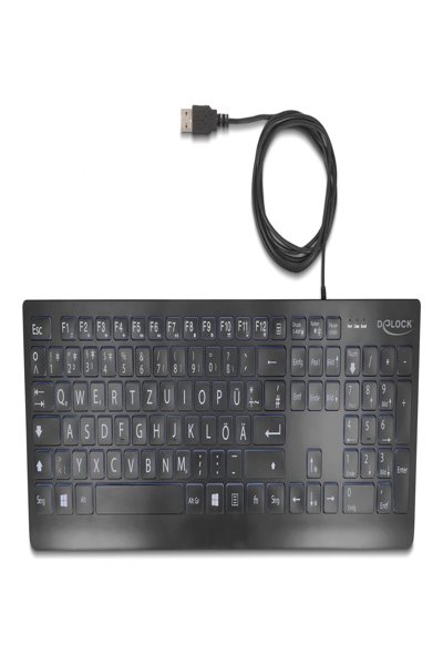 Delock Keyboard Wired 1.5m with XXL Letters - 12170