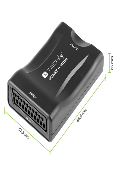 Techly IDATA SCART-HDMI3 - Black - CE - RoHS - 1920 x 1080 pixels - 1280 x 720,1920 x 1080 pixels - 1080p - 720p - NTSC 3.58 - NTSC 4.43 - PAL - PAL M - PAL N - SECAM - IDATA SCART-HDMI3