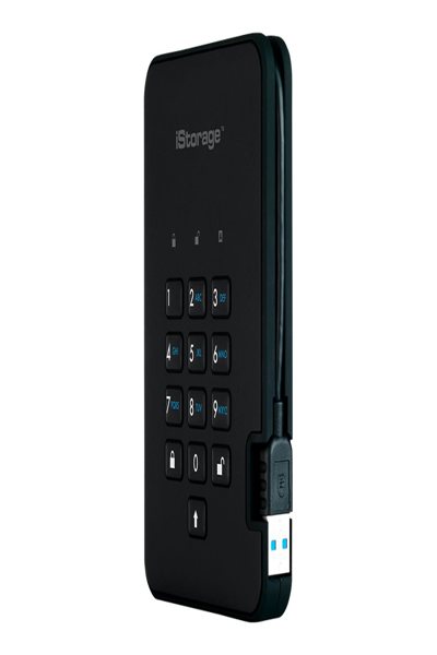 iStorage diskAshur2 256-bit 4TB USB 3.2 secure encrypted solid-state drive - Black IS-DA2-256-SSD-4000-B - 4 TB - USB Type-A - 3.2 Gen 1 (3.1 Gen 1) - 362 MB/s - 5 GT/s - Black - IS-DA2-256-SSD-4000-B
