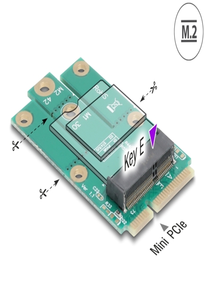 Delock 64338 - Adapter Mini PCIe Stecker> M.2 Key E Slot - 64338