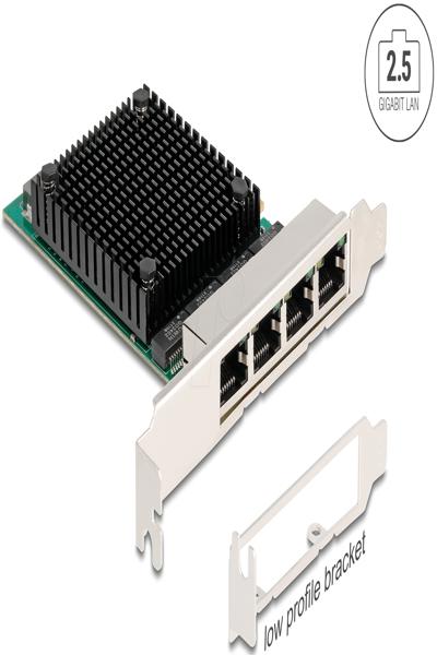 Delock PCI Express x4 Network Card 2.5 Gigabit LAN 4 x RJ45 - 88601