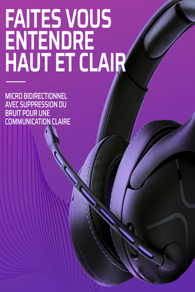 PDP Victrix Gambit Wireless Gaming Headset - Wired & Wireless - 20 - 20000 Hz - Gaming - 301 g - Headset - Black - Purple - 052-003-EU