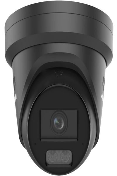 Caméra hybride intelligente Hikvision 4 MP avec ColorVu : caméra à tourelle fixe (noire)
