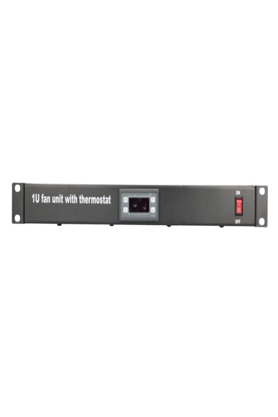 Extralink 1U 19" fan panel with 2 fans and thermostat - EX.19089