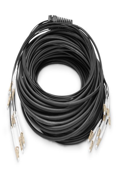 DIGITUS Pre-assembled Fiberglass Universal Breakout Cable, Multi Mode OM4, 8 Fibers, LC/UPC - LC/UPC - DK-24338U100BK-BBB