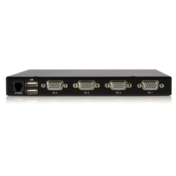 StarTech 4 Port USB VGA IP KVM Switch with Virtual Media - 1920 x 1440 pixels - Ethernet LAN - Black - SV441DUSBI