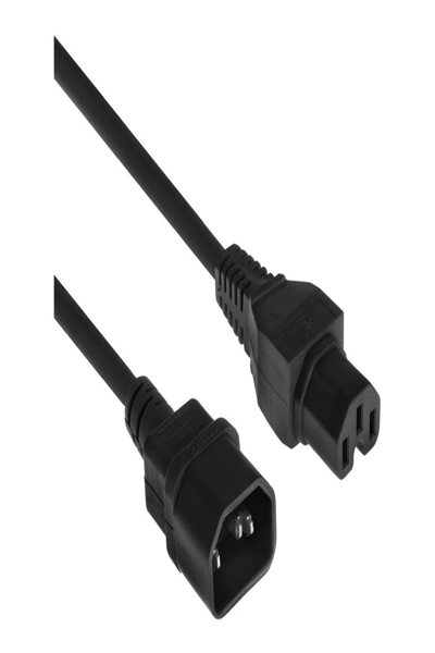 ACT Powercord C14 - C15 black 2.5 m - 2.5 m - C14 coupler - C15 coupler - H05RN-F - 250 V - 10 A