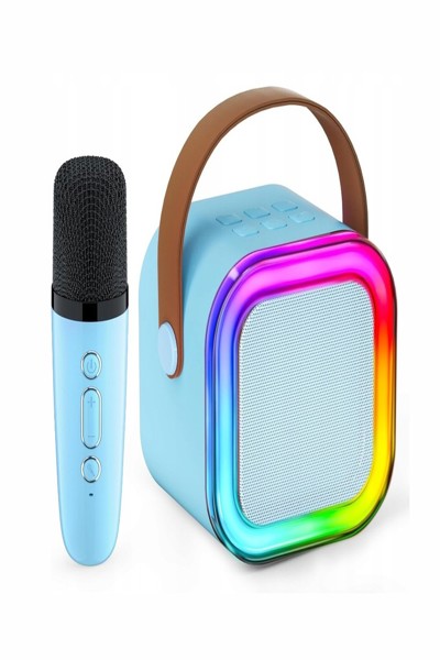Mini enceinte LED karaoké pour enfants Extralink avec 1 micro bleu