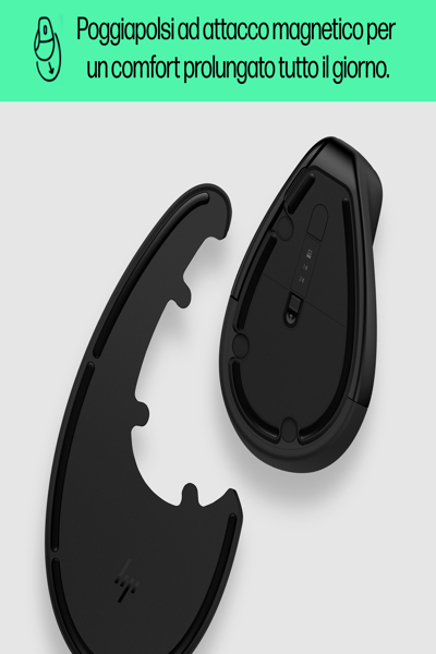 HP 920 Ergonomic Wireless Mouse: Right-hand, Vertical Design, 4000 DPI - 6H1A4AA