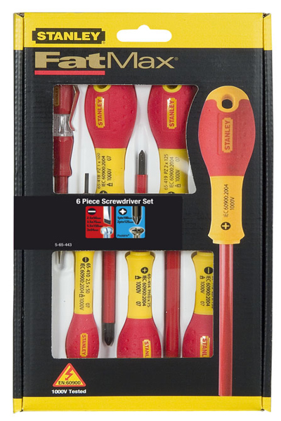 BLACK & DECKER FATMAX 6 PIECE INSULATED SLOTTED POZI SET