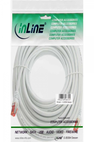 Câble de raccordement en ligne S/FTP PiMF Cat.6 250 MHz PVC cuivre blanc 20 m