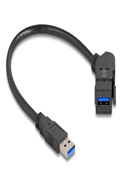 Delock USB-förlängningskabel - USB (hane) till USB (hona) vinklad, panelmonterbar - 67153