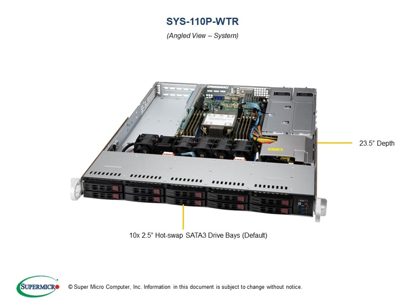 SuperMicro SYS-110P-WTR serverrack (1U) - SYS-110P-WTR